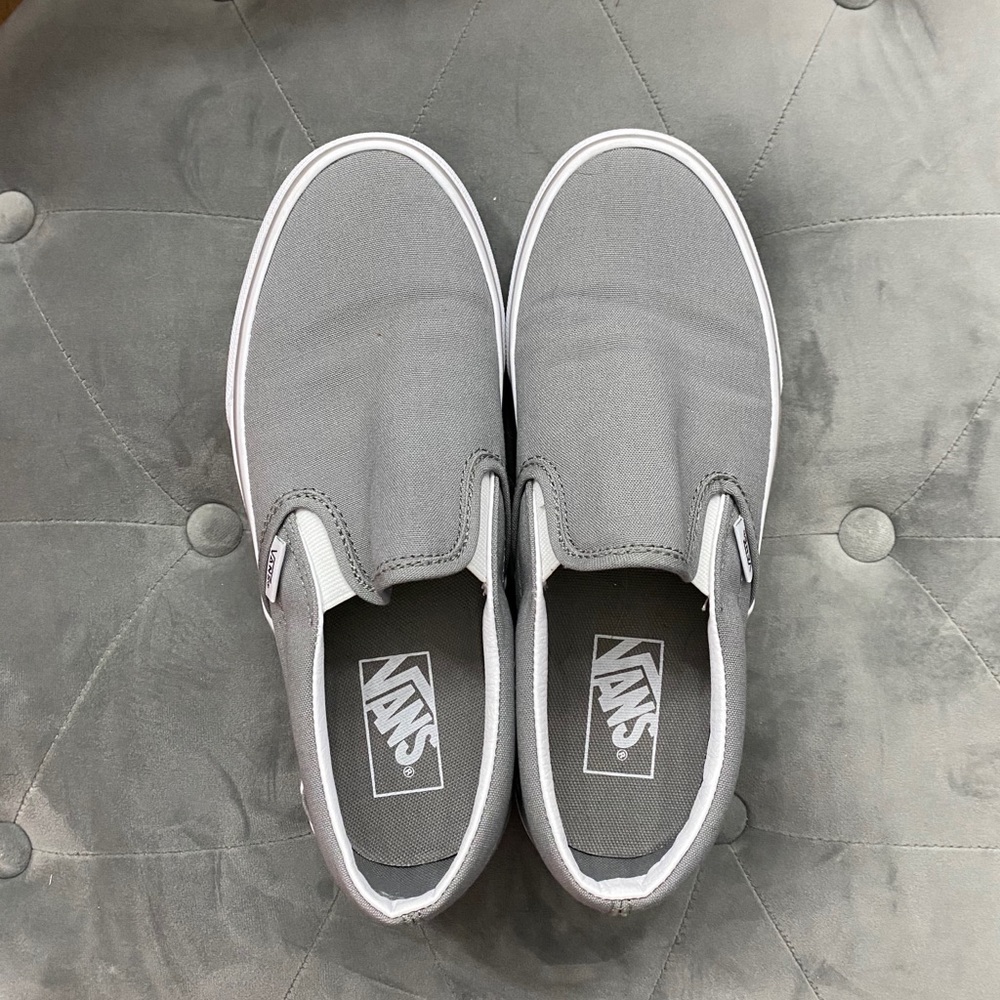 Women's gray slip-on Vans